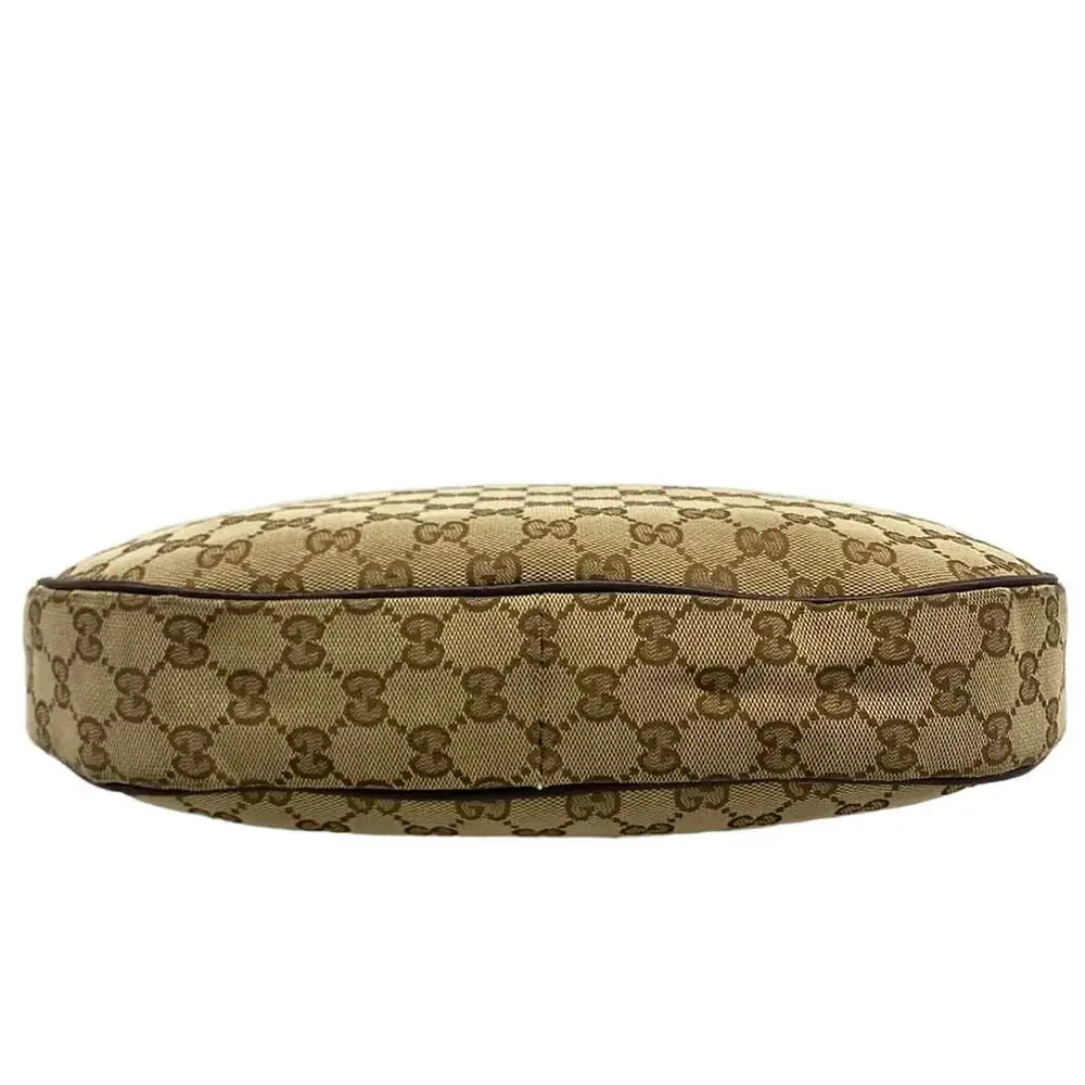 Gucci GG Shoulder Bag 122790 Beige Dark Brown Jacquard Leather
